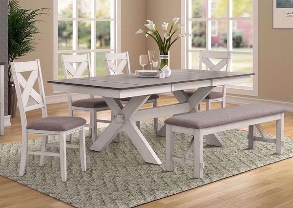 White bench best sale table and chairs
